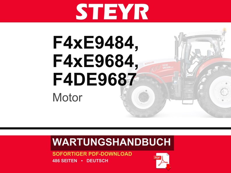 Steyr F4ce9484, F4ce9684, F4de9484, F4de9684, F4de9687, F4ge9484, F4ge9684, F4HE9484, F4HE9684 Motor Wartungshandbuch | PDF-Download image 1