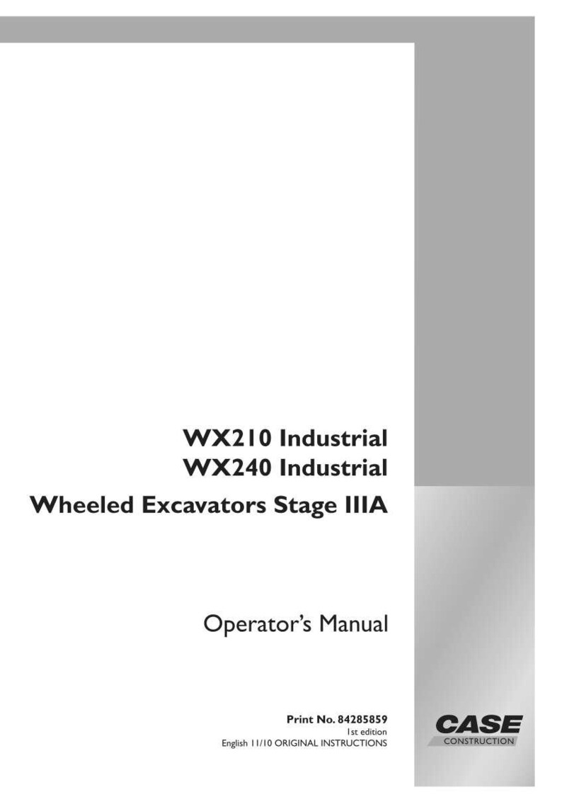 May include: A white Operator's Manual for WX210 and WX240 Industrial Wheeled Excavators Stage IIIA. The cover includes the text "Operator's Manual" and "CASE CONSTRUCTION". Print No. 84285859.