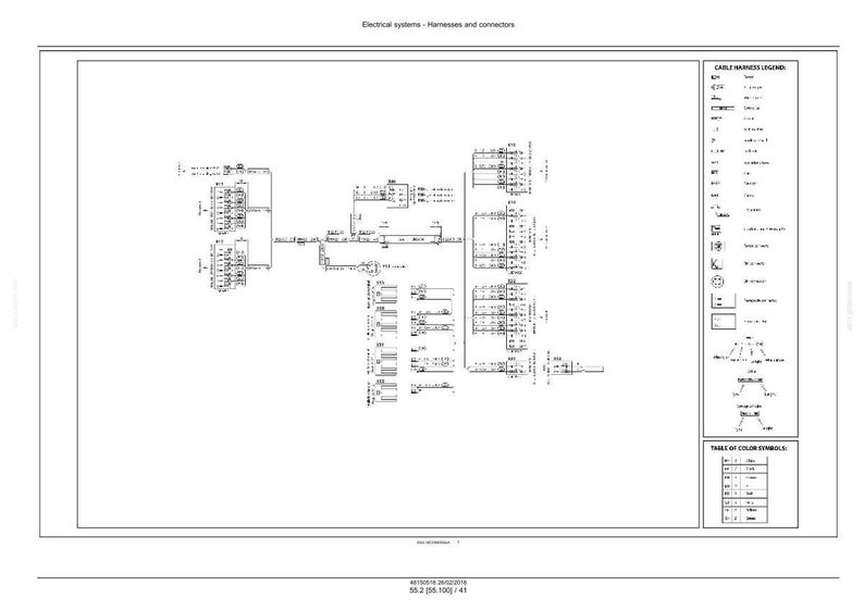 May include: A detailed schematic diagram of electrical systems, harnesses, and connectors. The diagram is in black and white, with various symbols and labels. The title "Electrical systems - Harnesses and connectors" is at the top.