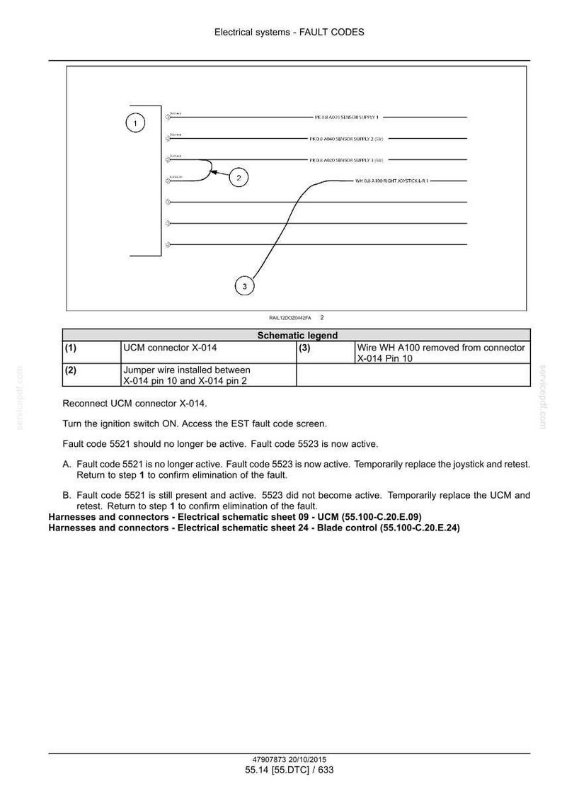 Pu&ograve; includere: Diagramma dei codici di guasto dei sistemi elettrici, con una legenda schematica e istruzioni per la risoluzione dei problemi. Include un diagramma con punti numerati e testo che dettaglia le informazioni su connettori e fili per la riparazione automobilistica.