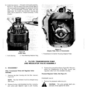 May include: Technical diagram of transmission components, including a clutch pack and adapter plate. The image features detailed illustrations with labels and instructions for assembly and disassembly, suitable for automotive repair.