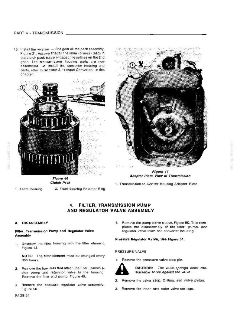 May include: Technical diagram of transmission components, including a clutch pack and adapter plate. The image features detailed illustrations with labels and instructions for assembly and disassembly, suitable for automotive repair.