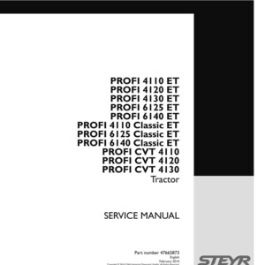 Steyr Profi 4110 Et, 4120 Et, 4130 Et, 6125 Et, 6140 Et/Classic Et, Cvt 4110, CVT 4120, CVT 4130 Tractor Service Manual | PDF Download image 2