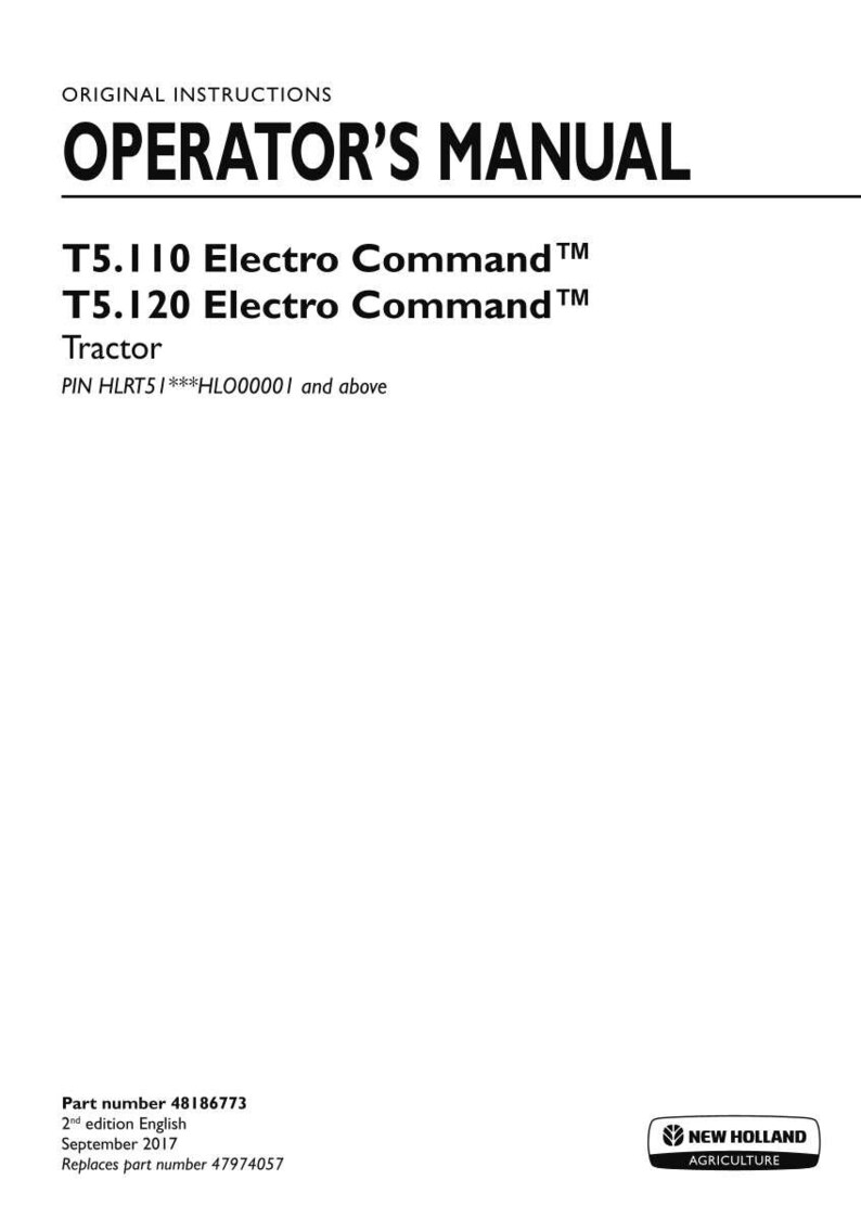 New Holland T5.110, T5.120 Electro Command Tractor Operator Owners Operation Manual | Instant PDF Download image 3