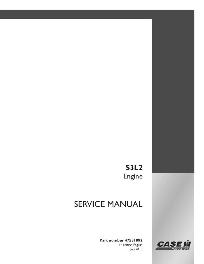 May include: A white service manual with the text "S3L2 Engine SERVICE MANUAL". The manual includes the part number 47581892 and the Case IH Agriculture logo. The cover is white with a dark gray border.