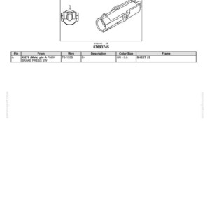 Op de afbeelding: Technische tekening van een Italiaanse aanhangerremconnector, aangeduid als X-149, met het nummer 87693745. De tekening bevat twee aanzichten van de connector en een tabel met technische specificaties. De tekst "Electrical systems - Harnesses and connectors" staat bovenaan.