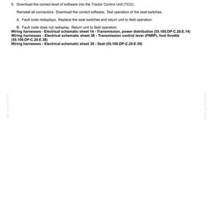 May include: A white document titled "Electrical systems - FAULT CODES" with troubleshooting steps for electrical systems. Includes wiring harness details and fault code instructions. The document also includes a date and a reference number.