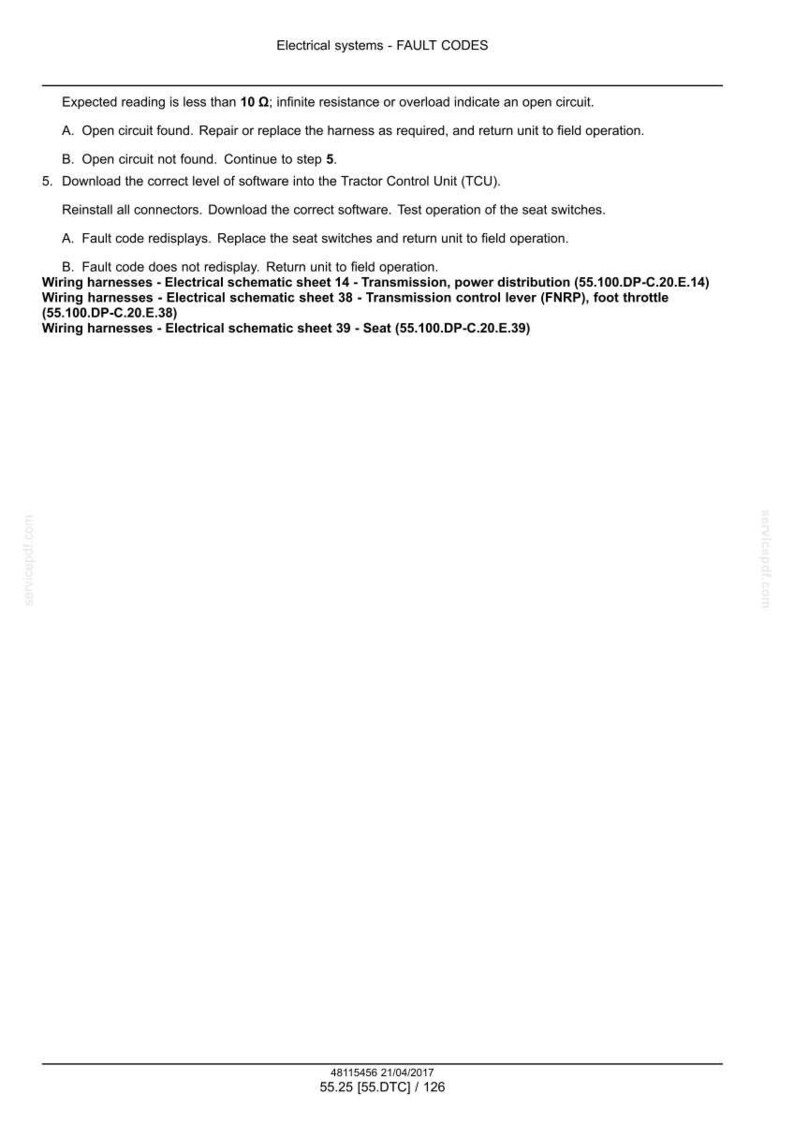 May include: A white document titled "Electrical systems - FAULT CODES" with troubleshooting steps for electrical systems. Includes wiring harness details and fault code instructions. The document also includes a date and a reference number.
