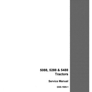May include: A white service manual for 5088, 5288, and 5488 tractors. The cover features the text "5088, 5288 & 5488 Tractors Service Manual GSS-1505-1". The Case IH logo is visible on the right side.