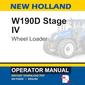 New Holland W190D Stage IV Wheel Loader Operator Owners Operation Manual | Instant PDF Download image 1