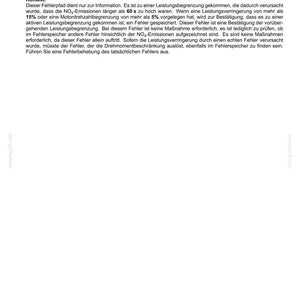 May include: A white document with black text detailing error codes and descriptions related to electrical systems. The document includes the title "Drehmomentbegrenzung aufgrund der Leistungsbegrenzung" and the code "63215 - (DTC F6EF)".