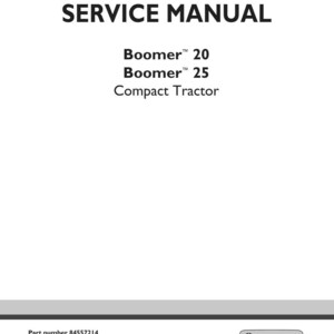 New Holland Boomer 20 & 25 Compact Tractor Service Repair Workshop Manual | Instant PDF Download image 3