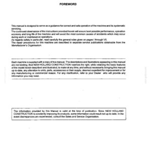 Manual de operación y mantenimiento para el operador de la New Holland DC150, DC150 LGP Construction / Descarga instantánea en PDF imagen 4