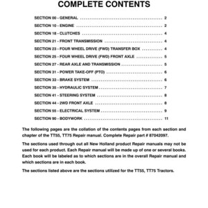 New Holland TT55, TT75 Tractor Service Repair Workshop Manual | Instant PDF Download image 3