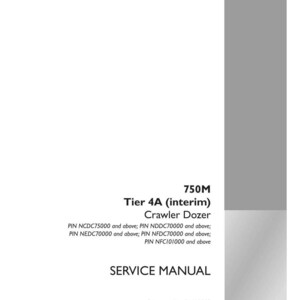 May include: A white service manual for a 750M Tier 4A (interim) Crawler Dozer. The cover includes the text "SERVICE MANUAL", part number, and the Case Construction logo. The manual is the 2nd edition, published in November 2017.