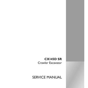 May include: A white service manual for a CX145D SR Crawler Excavator. The cover includes the text "SERVICE MANUAL" and the Case Construction logo. The part number is 51458821, and the manual is from March 2018.