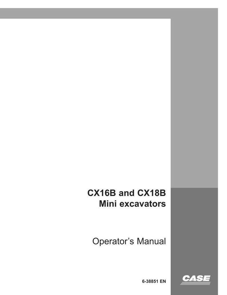 May include: White operator's manual for CX16B and CX18B mini excavators. The cover features the text "CX16B and CX18B Mini excavators Operator's Manual" in black font. The CASE logo is in the bottom right corner.