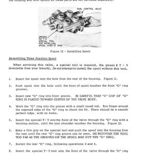 May include: Technical diagram of a dual control valve with text instructions. The image includes a detailed illustration of the valve's components, labeled with specific instructions for assembly and maintenance. The text includes warnings and specific tool requirements.