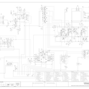 May include: A detailed engineering schematic of a 410 wheel loader's hydraulic system, rendered in black and white. The diagram features numerous interconnected components, lines, and labels, providing a comprehensive technical overview.