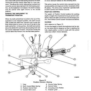 Op de afbeelding: Diagram van een hydraulisch systeem, getiteld "Deel 10 - Hydraulische systemen". De afbeelding bevat een gedetailleerde illustratie van de componenten van het systeem, zoals hendels, veren en rollen, met genummerde onderdelen en een beschrijving van hun functies.