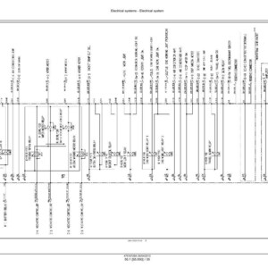 May include: A detailed schematic diagram of an electrical system, featuring numerous lines, boxes, and labels. The diagram is in black and white, with text indicating various components and connections. The title "Electrical systems - Electrical system" is at the top.