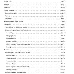 May include: A printed page titled "TABLE OF CONTENTS" with a list of technical terms and page numbers. The text is black on a white background. The document appears to be a manual or guide.