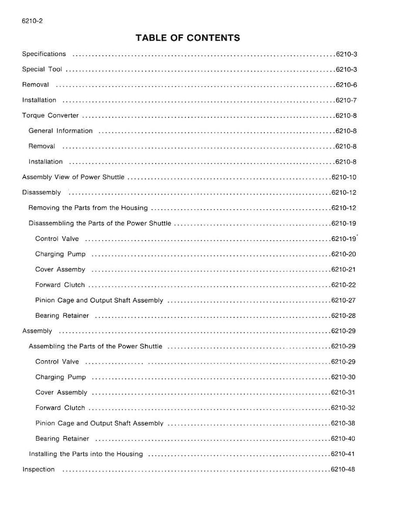 May include: A printed page titled "TABLE OF CONTENTS" with a list of technical terms and page numbers. The text is black on a white background. The document appears to be a manual or guide.