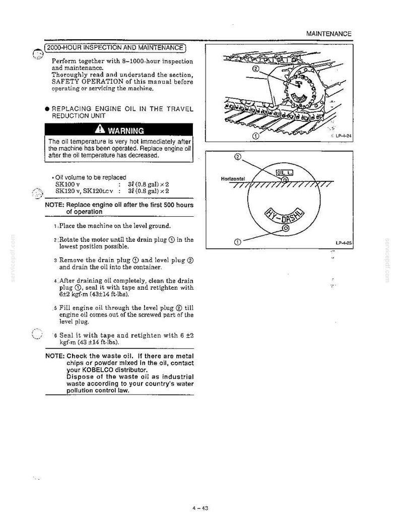 Kobelco Sk100v, SK120V, SK120LCV Hydraulic Excavator Operator Owners Operation Manual | Instant PDF Download image 8