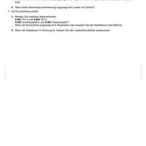 May include: A technical document page titled Elektrische Anlagen - FEHLERCODES containing instructions for checking electrical circuits, specifically testing for open circuits and short circuits between connectors X-939 and X-961.