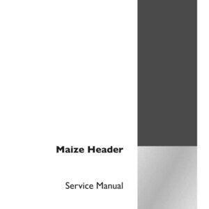 以下が含まれることがあります： 「Maize Header」というタイトルのサービスマニュアルで、Case IH Agricultureのロゴが入っています。表紙は主に白で、濃い灰色のボーダーと右側に濃い灰色の縦縞があります。テキストは黒です。