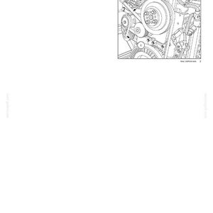 May include: Diagram of an engine's fan and drive system, with labels for removing the belt. The image includes a detailed illustration of the engine components, with callouts for the pivot tensioner and belt.