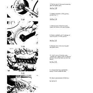May include: A black and white technical diagram from a manual, featuring detailed illustrations of engine components and procedures. The diagram includes text, labels, and figures such as 7-29, 7-30, 7-31, and 7-32, with the word DEUTZ at the top.