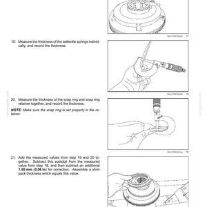 May include: Diagram from a manual detailing steps for electro-hydraulic control in a four-wheel drive system. Includes illustrations of measuring components with calipers and other tools. Text includes measurements in inches and millimeters.