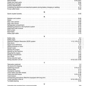 May include: A white document with black text, likely a manual or guide, detailing various components and procedures. The document includes a table of contents with headings like "Safety rules," "Starting the engine," and "Vibration levels."