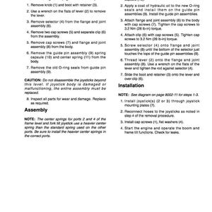 May include: A printed page with instructions for disassembling, assembling, and installing a mechanical component. The text includes numbered steps, diagrams, and safety warnings. The document is labeled with the number 8002-13.