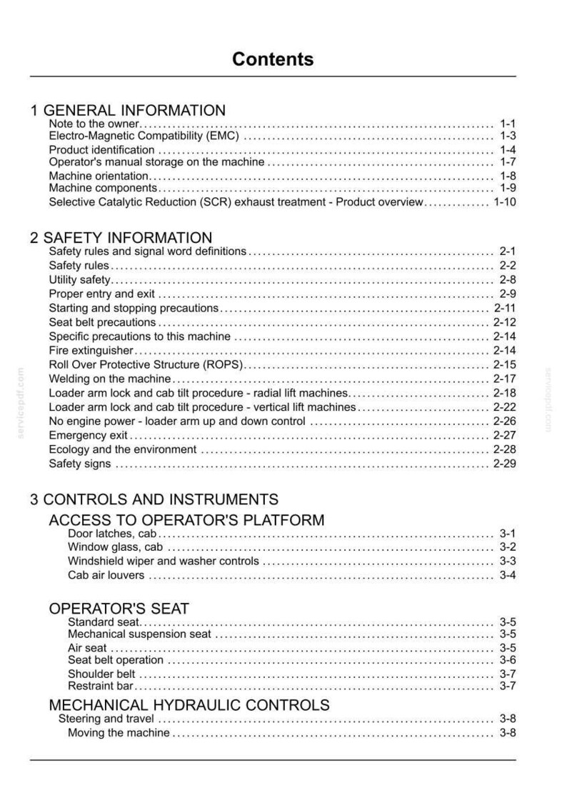 K&ouml;nnte beinhalten: Ein detailliertes Inhaltsverzeichnis aus einem Handbuch mit &Uuml;berschriften wie &bdquo;Allgemeine Informationen&ldquo;, &bdquo;Sicherheitsinformationen&ldquo; und &bdquo;Bedienelemente und Instrumente&ldquo;. Der Text ist schwarz auf wei&szlig;em Hintergrund, mit Seitenzahlen.
