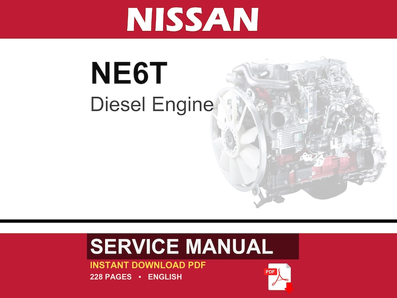 Nissan NE6T Diesel Engine Service Repair Workshop Manual | Instant PDF Download image 1