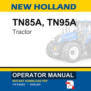 New Holland TN85A, TN95A Tractor Operator Owners Operation Manual | Instant PDF Download image 1