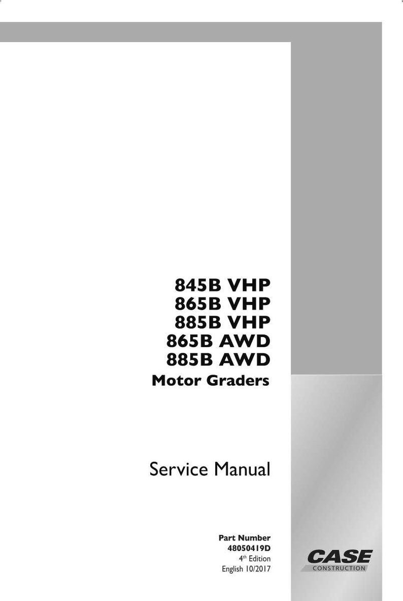 May include: A white service manual for Case Construction motor graders. The manual includes model numbers 845B VHP, 865B VHP, 885B VHP, 865B AWD, and 885B AWD. The manual's part number is 48050419D, 4th Edition, English 10/2017.