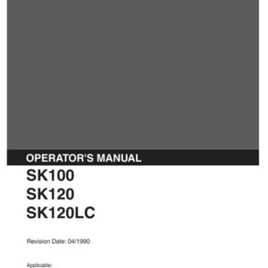 Kobelco Sk100, SK120, SK120LC Excavator Operator Owners Operation Manual | Instant PDF Download image 2