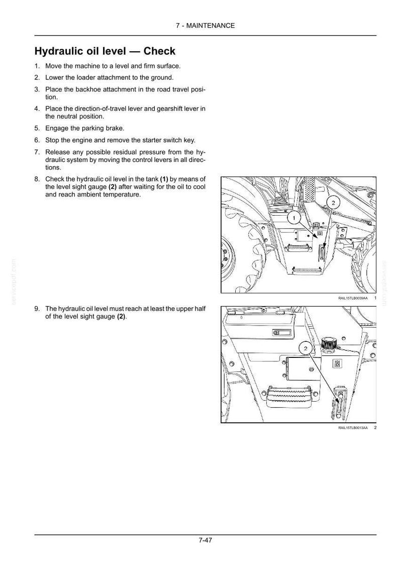 Manual de operación y mantenimiento del tractor New Holland B95c, B95c Tc, B110C Tier 4B (final) / Descarga instantánea en PDF imagen 8
