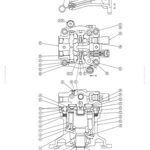 Peut inclure: Un sch&eacute;ma de structure interne d&eacute;taill&eacute; montrant des coupes transversales d'un composant m&eacute;canique. Le sch&eacute;ma est num&eacute;rot&eacute; et lign&eacute;, et comprend le texte "2) Internal structure diagram". L'image est en noir et blanc.