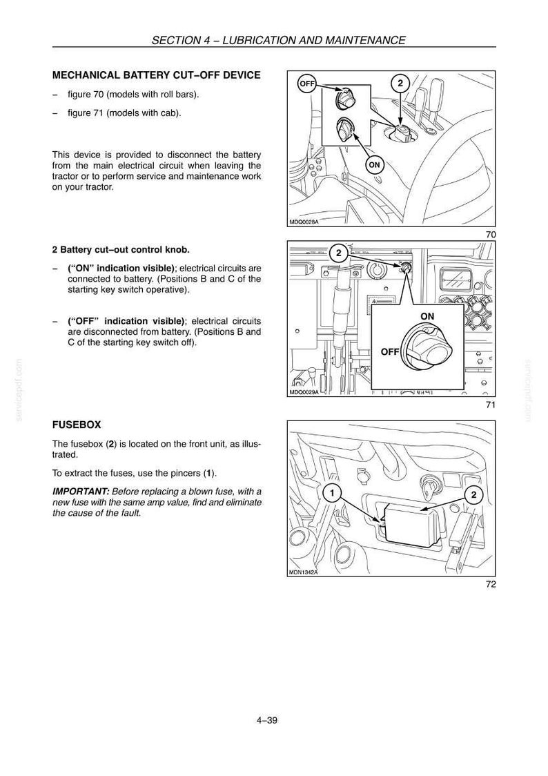 Manual de operación y mantenimiento para tractores New Holland TK4020, TK4030, TK4040, TK4050 y TK4060 / Descarga instantánea en PDF imagen 9