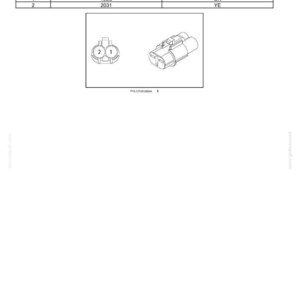 May include: Diagram of an electrical connector labeled "CONNECTOR X-044 - Clutch shutoff switch." The image includes top and side views of the connector, along with a table detailing wire IDs and colors, such as OR and YE.