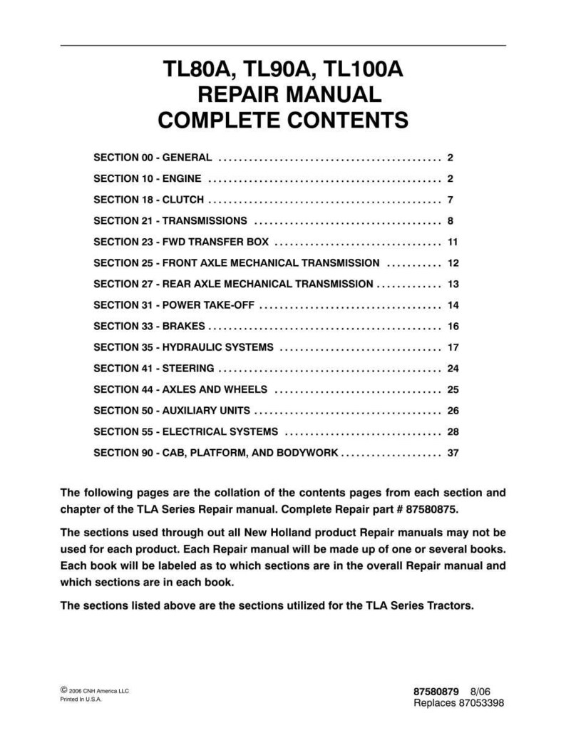 New Holland Tl80a, TL90A, TL100A Tractor Service Repair Workshop Manual | Instant PDF Download image 3