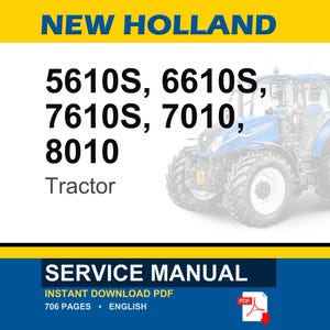 ニューホランド 5610s、6610S、7610S、7010、8010 トラクター サービス修理ワークショップマニュアル | PDF 即時ダウンロード 画像 1