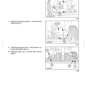 May include: Diagram from a manual showing the installation of a platform on a machine. The diagram includes numbered parts and arrows indicating assembly steps. Text includes "SECTION 90 - PLATFORM".