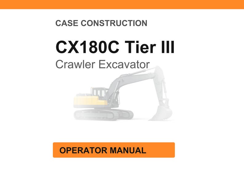 Case Construction CX180C Tier III bandgrävmaskin bruksanvisning bild 1