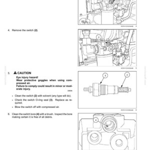 May include: A technical maintenance manual page titled 7-MAINTENANCE featuring black and white line drawings of mechanical components. The text includes instructions for removing a switch, a caution regarding eye injury, and cleaning procedures.