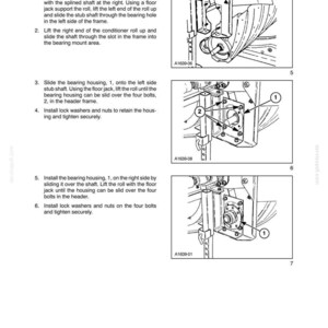 May include: Diagram of installation instructions for a mechanical component. The text reads "SECTION 58 - ATTACHMENTS/HEADERS - CHAPTER 7" and includes numbered steps with illustrations of the assembly process.